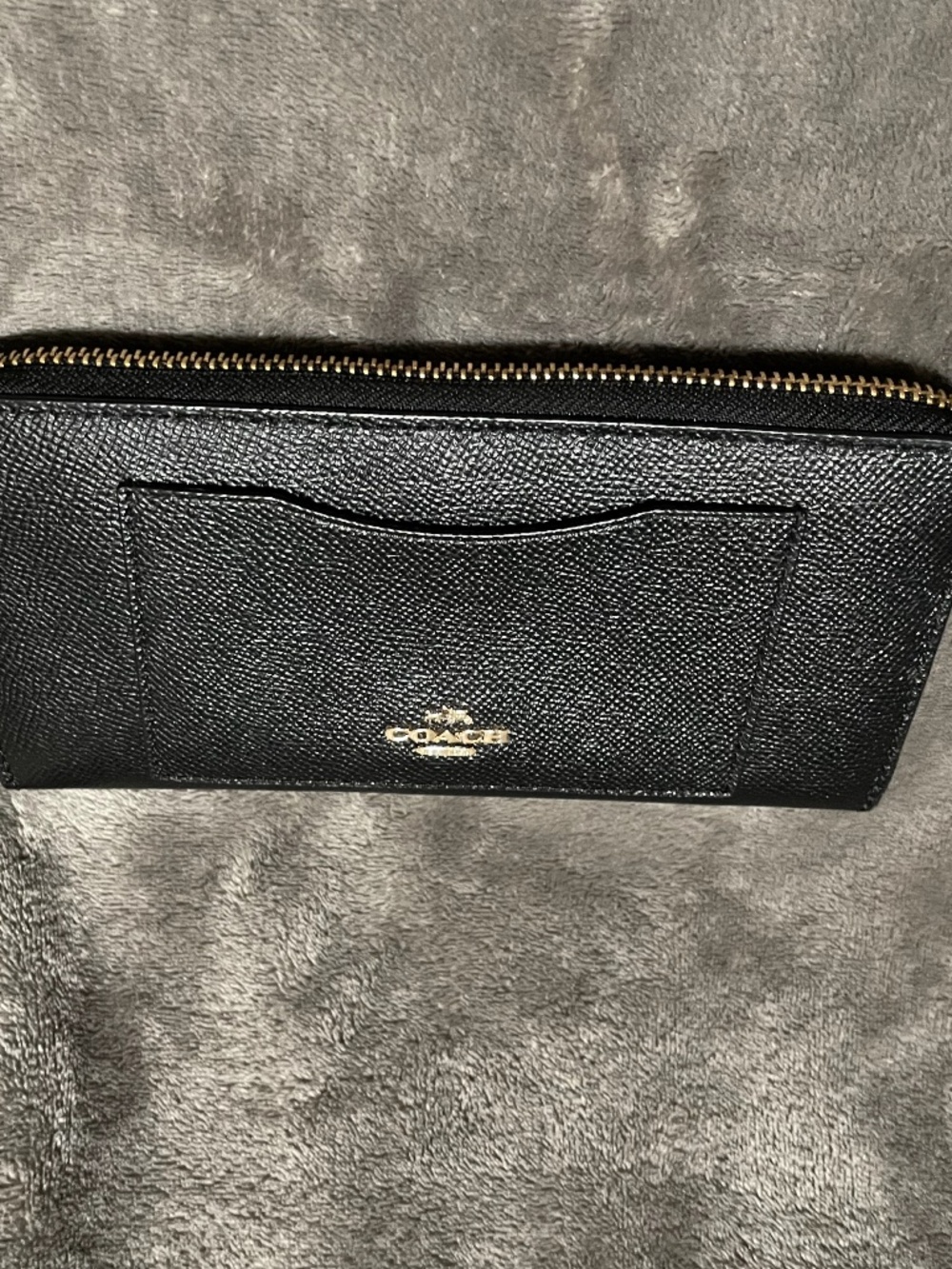 COACH Accordion Zip Black Wallet